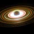 Colorful Saturn Planetary Rings With Stunning Celestial Structure In Space 3d model