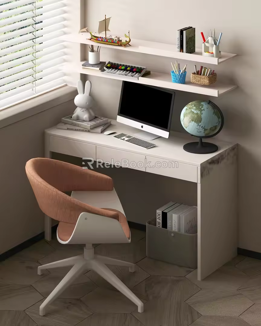 Children's table and chair combination 3d model