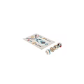 Vibrant Bohemian Square Rug With Geometric Floral Patterns And Tassel Edges