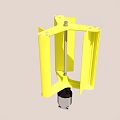 Yellow Industrial Equipment With Metal Frame Vertical Rod And Base Component