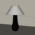 Modern Table Lamp With Black Base And White Shade For Home Lighting 3d model