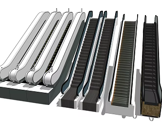 Modern Elevator Mall Escalator 3d model