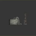 Industrial Facility 3D Model Featuring Tanks Towers Pipes And Stairs