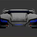 Sleek Modern Sports Car With Blue LED Lights Convertible Top And Alloy Wheels