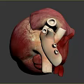 Detailed 3D Anatomical Model of Human Chest Organ Heart with Blood Vessels Structure