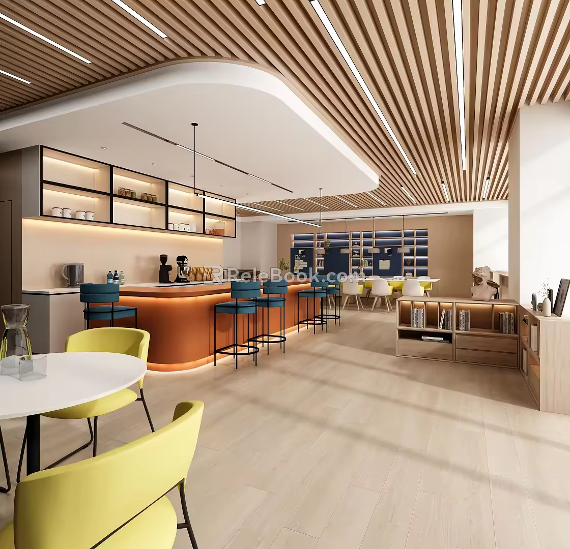 Reception area Rest area Negotiation area Bar area Reading area Entertainment space Entertainment area 3d model