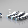 Modern Monitoring Room With Control Consoles Multiple Screens Office Chairs And Podium