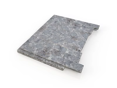 Wood and Stone Composite Slab with Gray Textured Surface for Interior Design 3d model
