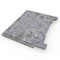 Wood and Stone Composite Slab with Gray Textured Surface for Interior Design 3d model