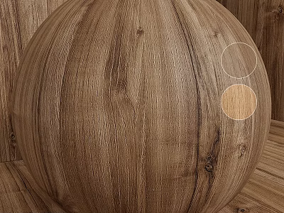 Wooden Sphere Component With Detailed Wood Grain Texture And Wooden Background 3d model