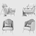 Modern Single Sofa Single Sofa Combination 3d model