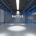 Modern Fitness Gym With Battle Themed Walls Mirrors And Training Space