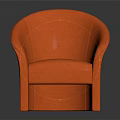 Modern Orange Upholstered Accent Chair With Curved Backrest And Armrests