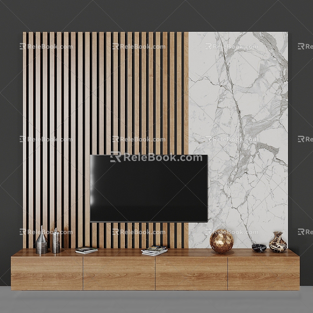 TV background wall 3d model