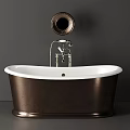 Sleek White Modern Bathtub with Oval Shape and Chrome Faucet Fixtures