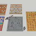Modern Chess Table Chinese Chess 3d model