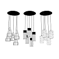 Modern Crystal Chandeliers With Multiple Hanging Crystal Elements For Interior Design 3d model