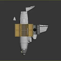 Spacecraft 3D Model With Open Yellow Hatch And Silver Gray Aerodynamic Structure