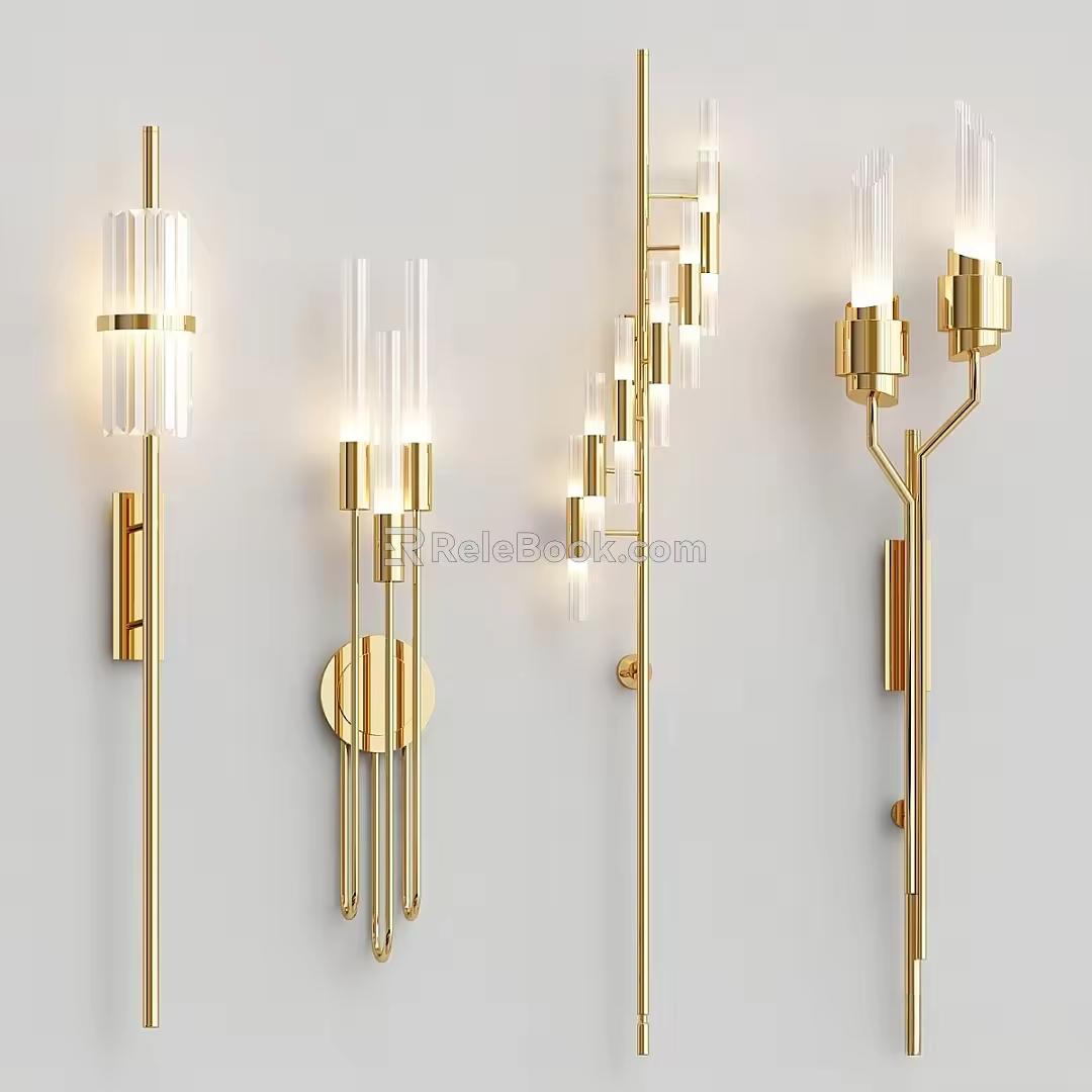 Retro Wall Lamp Lu Xu Free Torch Grand Waterfall 3d model