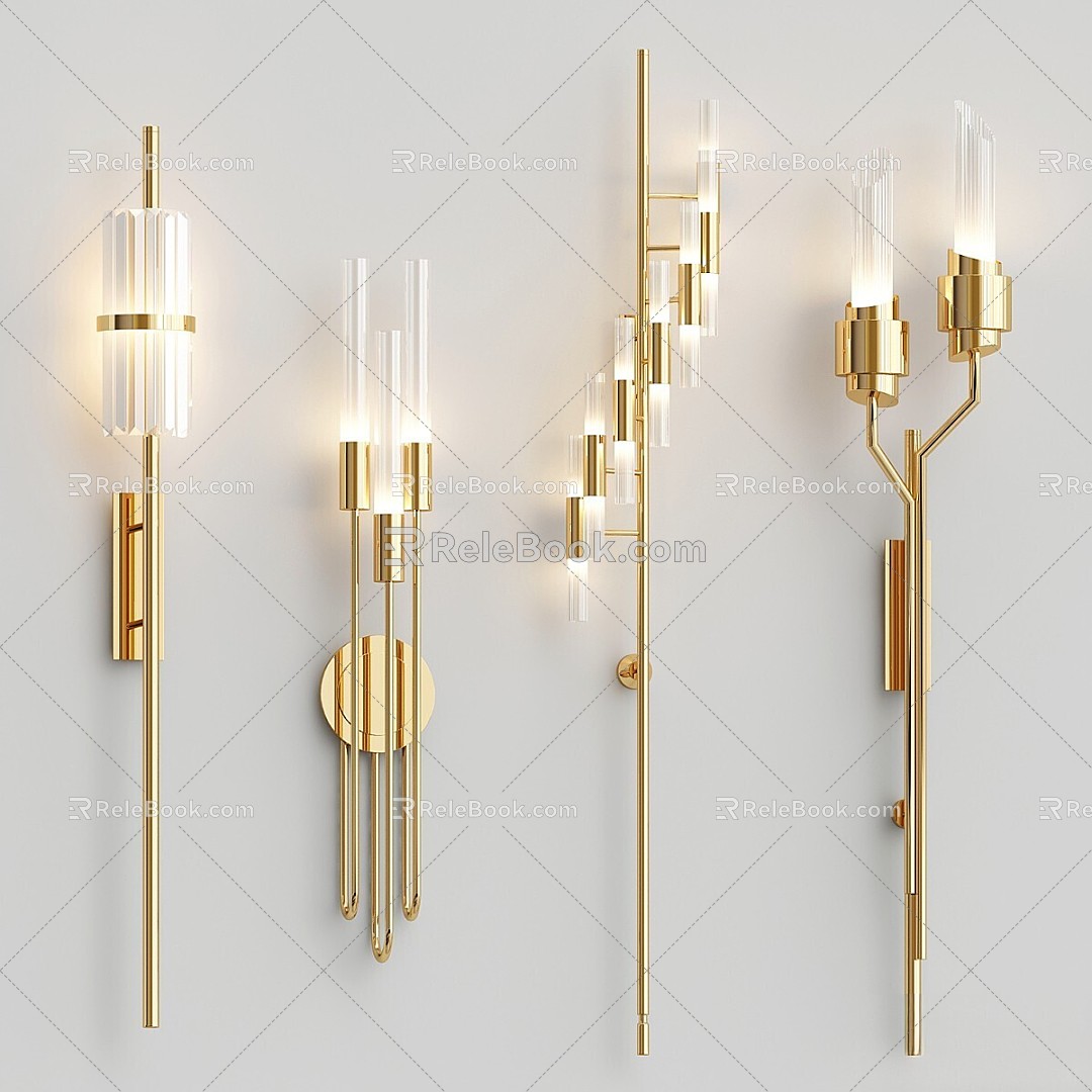 Retro Wall Lamp Lu Xu Free Torch Grand Waterfall 3d model