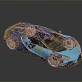 Sleek Blue Supercar With Streamlined Design Black Roof And Silver Alloy Wheels