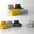 Modern Modular Multicolor Sofa Set With Soft Cushions And Seating Modules 3d model