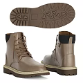 Brown Leather Lace Up Boots With Non Slip Rubber Sole And Ankle Design