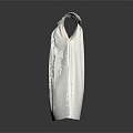 White Sleeveless Dress With Pearl Trim Round Neck And Loose Fit Design