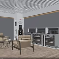 SPLINE Home Appliance Showroom Featuring Display Wall Water Heaters Air Conditioners Sofa And Tea Table