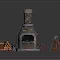 Old Stove Stove Gas Stove Stove Iron Stove Boiler Life Supplies 3d model