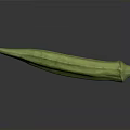 Fresh Green Okra Displayed with Natural Texture on Smooth Dark Surface 3d model