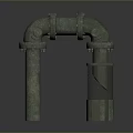 Pipe water pipe valve iron pipe fitting flange tee joint pipe water pipe valve 3d model
