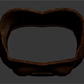 Medieval Weapon Handguard With Intricate Carved Patterns And Brown Finish