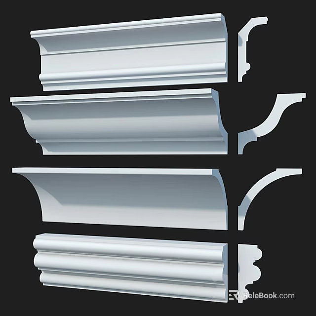 Various Gypsum Cornice Styles For Interior Decoration And Home Design 3d model 