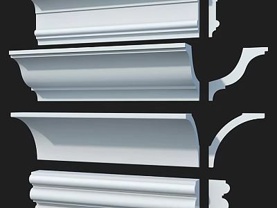 Various Gypsum Cornice Styles For Interior Decoration And Home Design 3d model
