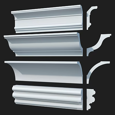 Various Gypsum Cornice Styles For Interior Decoration And Home Design 3d model