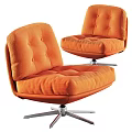 Green Modern Accent Chair With Button Tufted Backrest Plush Cushion Seat and Metal Swivel Base