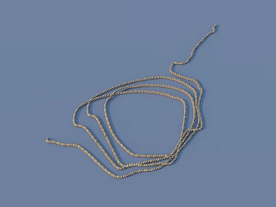 Stylish Gold Chain Necklace For Everyday Household Accessory Use 3d model