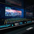Eco Urban Area Technology Exhibition With Large Screens And Digital Data Interface