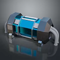 Beautiful Scenic View Featuring Blue Water Gray Rocks And Metallic Structures With Reflective Surface