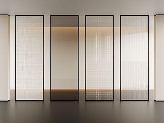 Changhong glass partition wire glass screen gray glass partition art glass screen 3d model