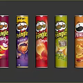 Various Tasty Pringles Potato Chips Cans with Different Flavors