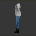 Stylish Outfit Combination Featuring Gray Blazer Pink Top Blue Jeans And Gray Boots