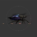 Colorful Insect With Transparent Iridescent Wings And Complex Body Structure Surrounded By Red Light Spots