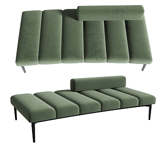 Soft Bag Fabric Sofa Chaise 3d model