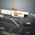 Futuristic Sci Fi Weapon With Metallic Structure Orange Accents And Mechanical Details 3d model