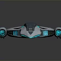 Futuristic White Spaceship With Sleek Design Blue Illuminated Accents And Twin Engines