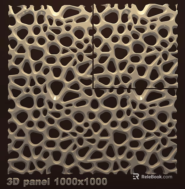 Modern Decorative Wall Panel With Intricate Hollow Patterns And Textured Surface 3d model 