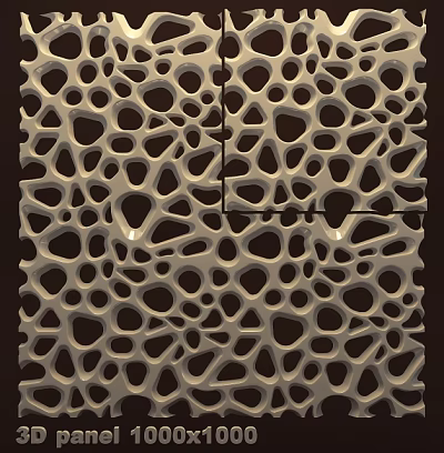 Modern Decorative Wall Panel With Intricate Hollow Patterns And Textured Surface 3d model