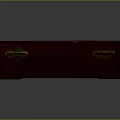 Red Wooden Box With Gold Metal Clasps And Circular Carved Design